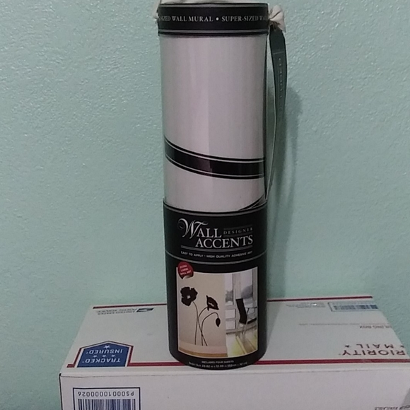 Designer Black Poppy XL Wall Accents NIB - Picture 5 of 10